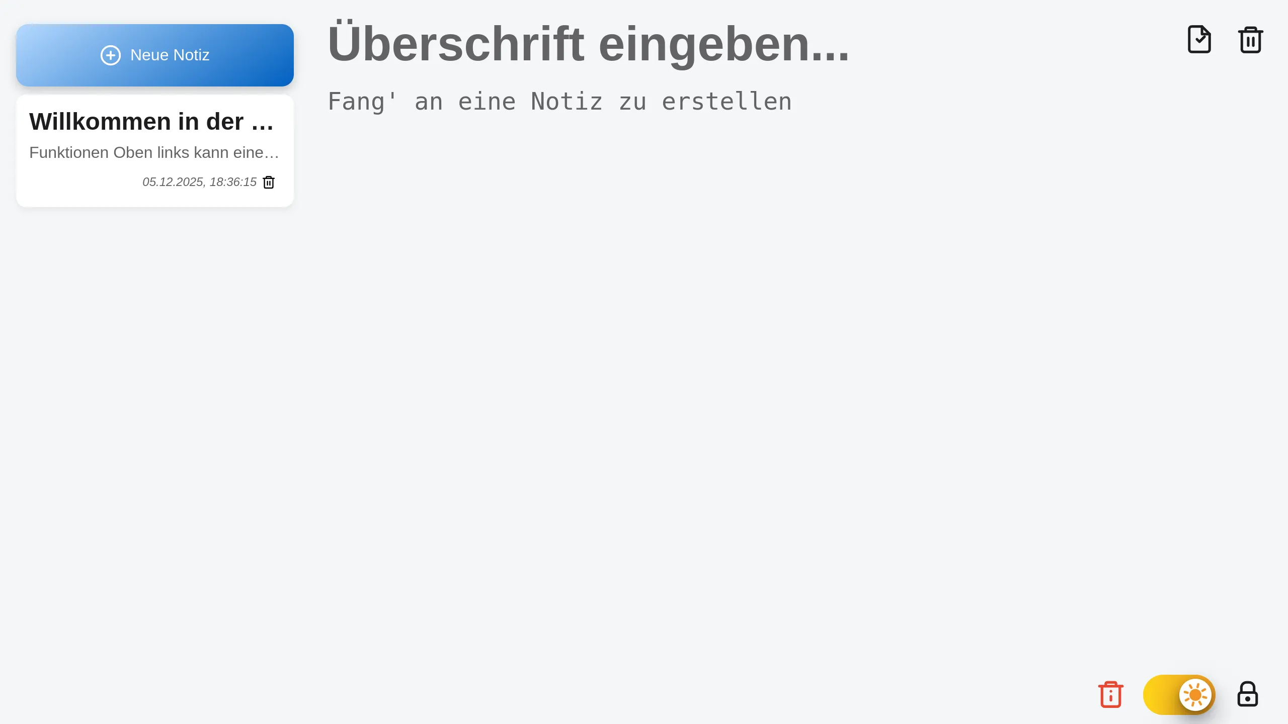 Notiz-App Vorschau